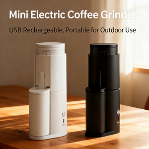 เครื่องบดกาแฟไฟฟ้า Kingze แบบพกพา ชาร์จผ่าน USB ได้ ผลิตจากสแตนเลส ใบมีดทรงกรวย สำ<span class=keywords><strong>ห</strong></span><span class=keywords><strong>รับ</strong></span>ใช้ในครัวเรือน พร้อมโลโก้สั่งทำได้ - Product Image 2