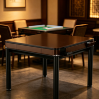 Table de Mahjong Moderne Entièrement Automatique à Faible Bruit avec Quatre Ports de Sortie, Double Usage (Jeu et Repas) pour Fêtes à Domicile