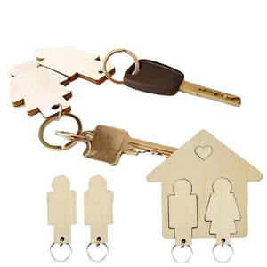 Support mural créatif en bois pour porte-clés de couple, pendentif mural, support DIY pour porte-clés de voiture, cadeau de fête d'anniversaire, bijou - Product Image 2