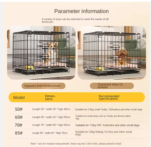 Gabbia per Animali Domestici Pieghevole in Metallo, Stile Classico, per Interni, con Chiusura a Bottone, Protezione Ecologica e Vassoio in Plastica - Product Image 6