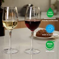 Verres à vin rouge de 12oz 100% gobelets à vin incassables en plastique Tritan tasse à vin rouge sans BPA
