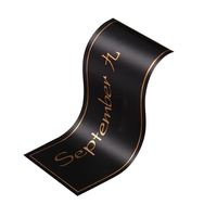 Pegatinas de Vinilo Personalizadas con Nombre de Marca, Resistentes a los Rayos UV, Impermeables, Elegantes, con Borde Dorado, Logotipo Personalizado, Diseño Floral, para Tiendas Pequeñas