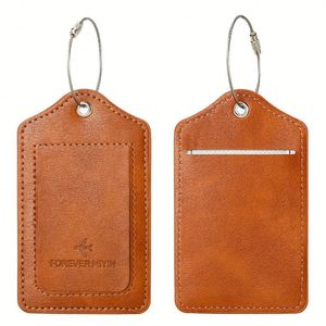 Water Resistant Custom Branded PU Luggage Tag Metal Clasp Design for Duffel Bag <b>Backpack</b> Travel Use - Product Image 2