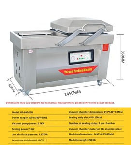 Commercial electric double chamber vacuum sealing <b>machine</b> for efficient food vacuum large bag food meat ham - Product Image 6