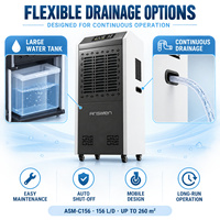 Mesin Pengering Udara Industri 156L/Hari, Mesin Dehumidifikasi Elektrik Tahan Air IPX4 dengan Layar Digital dan Timer, untuk Ruang Bawah Tanah dan Ruang Tanam