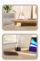Diffuseur d'huiles essentielles pour la chambre, lumière de nuit LED, humidificateur aromathérapie à flamme, brumisateur d'air de table, ultrasonique 150 ml, maison, bureau