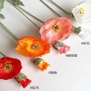 Fleurs artificielles floquées de pavot d'Islande en soie, fausses fleurs de pavot de maïs pour arrangements floraux de mariage, accessoires de décoration intérieure - Product Image 3