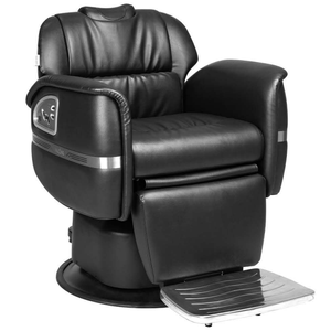 Full <b>Black</b> Leather Base Rotation Styling Luxury Modern Heavy Duty Electric Barber Salon Gym <b>Chair</b> Ergonomic Height Adjustable - Product Image 1