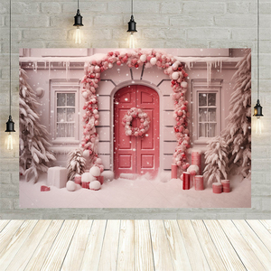 <span class=keywords><strong>Sfondo</strong></span> per Foto Natalizio <span class=keywords><strong>Rosa</strong></span> con Neve Invernale, per Baby Shower, Feste di Compleanno, Accessorio per Studio Fotografico - Product Image 1