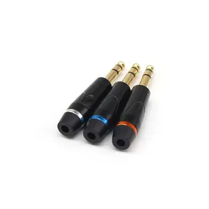 Colokan Stereo TSS 6.3mm 1/4 inci, colokan gitar 6.35mm untuk Speaker