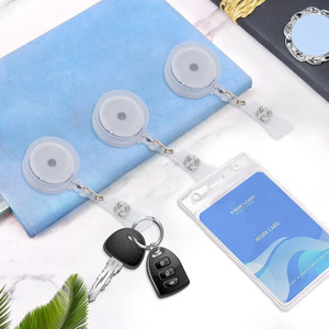 En stock, clips transparents, porte-badges rétractables, porte-clés, porte-clés anti-perte avec clips arrière et cordons de tirage. - Product Image 5