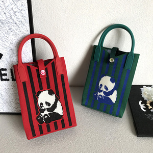 2026 Korean Style New Niche Cartoon Panda Hobos Shoulder Crossbody Phone <strong>Bag</strong> Open Soft Handle Polyester Handbag Casual Women's - Product Image 3