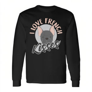 T-shirt à manches longues I Love French Kisses French Bulldog - Product Image 2
