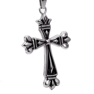 yunnique Crown <b>Cross</b> Pendant Necklace Stainless Steel Unisex Gift Jewelry - Product Image 1