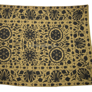 Manta de algodón de lujo hecha a mano, estilo Suzani bordado índigo, apto para viajes para todas las estaciones, para decoración del hogar, uso de cama y sofá - Product Image 1