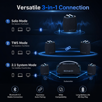 Haut-parleurs sans fil détachables, double enceintes satellite 2.1CH, son surround pour cinéma maison et soirées cinéma en famille