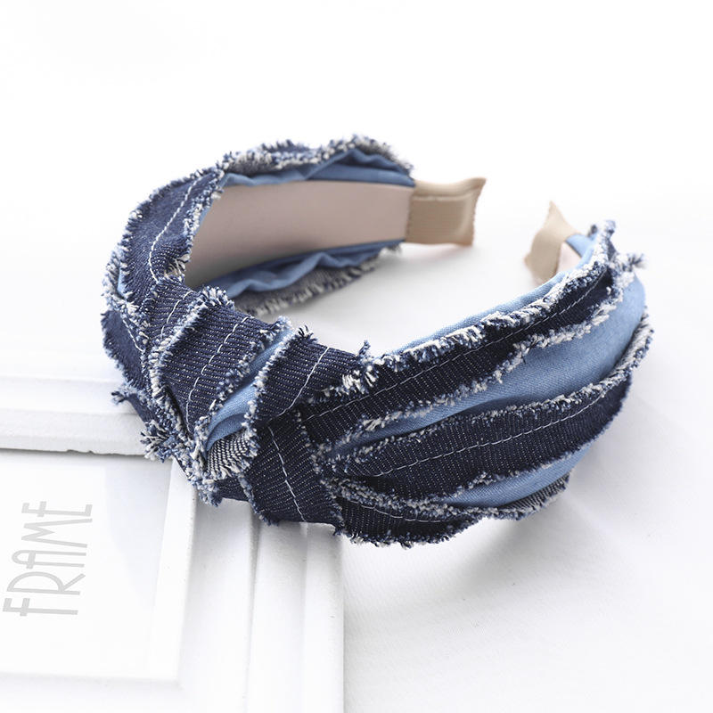 Dark blue middle knot headband