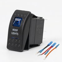 Interrupteur à bascule 12V 20A/24V 10A pour voiture, lumière de toit LED bleue, marche-arrêt, 5 broches, pour bateau et marine, interrupteurs à bascule OEM d'usine