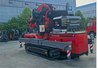 Grue araignée sur chenilles Chengli CK728 35 tonnes à flèche pliante, mini-élévateur pour installation d'équipements lourds dans les sous-sols, usines et espaces étroits