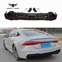 Kit carrosserie de haute qualité en plastique PP, nouveau diffuseur arrière et jupes latérales avec clips pour Audi A7 2019-2022, transformation en RS7