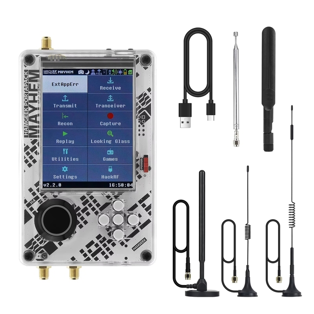 GGDX HAMGEEK HackRF One Software Defined Radio MAX2839 R9C + Portapack H4 V2.2.x SDR Assembled with 5 Antennas