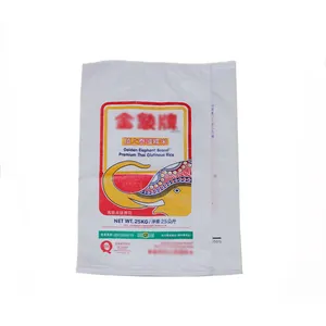 맞춤형 농업 플라스틱 PP 폴리 프로필렌 짠 쌀 사료 자루 가방 대형 플라스틱 짠 가방