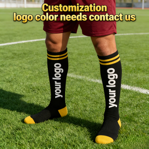 Calze da Calcio Antiscivolo Campione Gratuito per Campi in Erba Sintetica, in Cotone Traspirante Premium, con Lettere Personalizzabili, Prevenzione delle Vesciche alle <span class=keywords><strong>Scarpe</strong></span> - Product Image 1