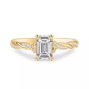 custom 14K solid <b>Rose</b> Gold Engagement Ring Twisted <b>Infinity</b> Shank oval Cut Pave Side Lab Grown Diamond IGI certificate for women - Product Image 6