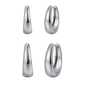 Pendientes de Aro Clásicos HTKE20, Gruesos, Dorados, de Acero Inoxidable 316, Antideslustre, Perfectamente Pulidos, Simples y Redondos - Product Image 2