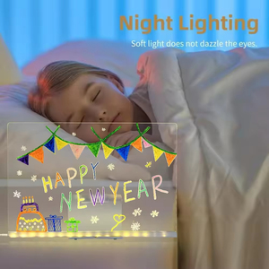 7 màu <span class=keywords><strong>LED</strong></span> bảng tin sáng Acrylic khô xóa thắp sáng Lưu ý pad bàn bút/đứng với văn hóa du lịch Bộ quà tặng - Product Image 3