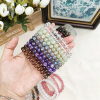 Bracelet en perles de pierres précieuses naturelles mélangées en gros, bracelet élastique en pierres de cristal, bijoux multi-matériaux à énergie curative