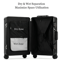 Valise en alliage d'aluminium durable avec serrure TSA, valise rigide imperméable pour les voyages d'affaires en avion