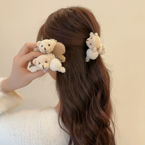 Hot Selling Sweet <b>Cute</b> Design Cartoon <b>Bear</b> Hairpin Exquisite Light Luxury Girl's Hairpins Fashionable Headwear Wholesale - Product Image 1