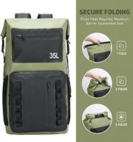 Sac à dos étanche à enroulement 100 % imperméable 35L avec poche avant anti-éclaboussures, sac flottant léger pour la randonnée et les voyages