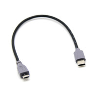 Kabel OTG USB 2.0 Micro Male ke Male 0.25m/0.5m dengan Pelindung Anyaman untuk Komputer dan Printer