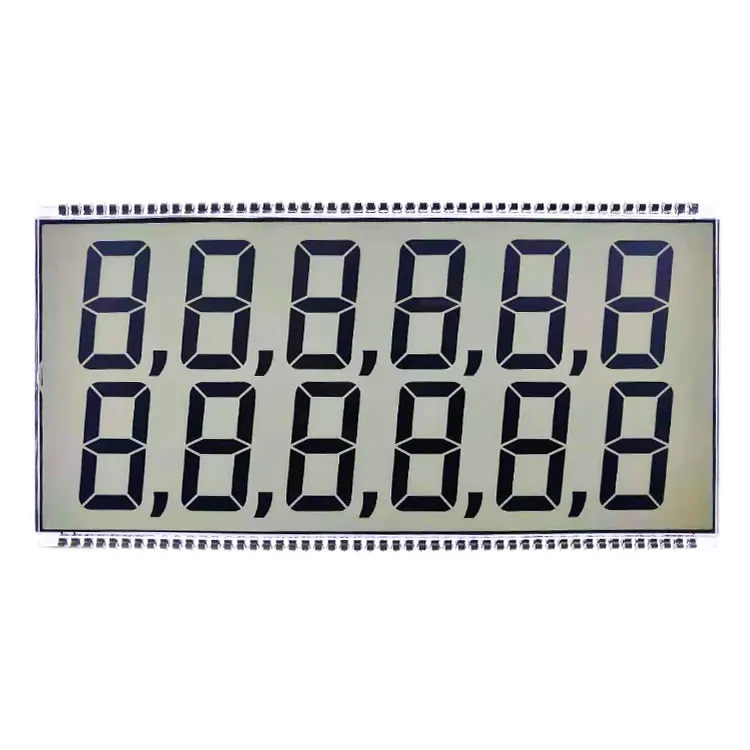 شاشة عرض إيجابية HTN مخصصة بسعر المصنع ، شاشة عرض lcd من 12 رقمًا و 7 قطع