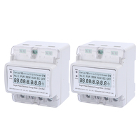 Meter Energi Elektronik Satu Fasa 5A Koneksi Langsung dengan LCD RS485 & Rel Din 4G Prabayar Koneksi Langsung