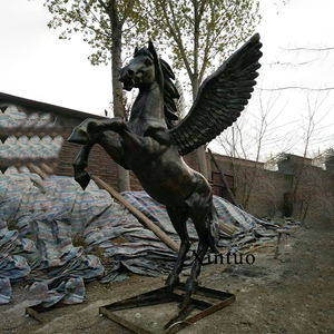 Outdoor-Dekoration lebensgroße Glasfaser fliegender Pegasus Pferd-Gärtenstatue - Product Image 4