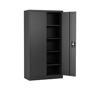 71-inch Tall Filing Garage Storage Cabinet Large Industrial Locker with Adjustable Shelves Steel File Cabinet Metal Cupboard