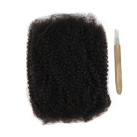 Cheveux humains brésiliens Afro Kinky pré-étirés en vrac, tissés à la main, Remy vierges 10A pour salons, tresses, torsades, locks naturelles (USA, Europe)