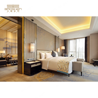 Ensemble de chambre d'hôtel de luxe moderne en bois massif, fabrication directe Foshan, mobilier 5 étoiles pour appartement, garantie 5 ans