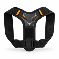 Sangle de soutien dorsal personnalisée noire et orange en forme de Y, respirante, en maille, réglable, pour entraînement sportif, vente en gros