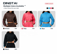 Ensemble de vêtements de sport Dingtai pour femmes, coupe courte, fermeture éclair intégrale, jambes larges, 2 pièces, veste légère à col montant et pantalon, séchage rapide, entraînement