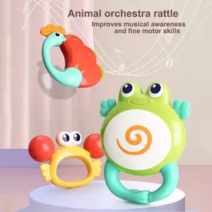 Hochwertige billige Plastik Baby Rassel Spielzeug umwelt freundliche Kinder Kunststoff Baby Rassel und Beißring
