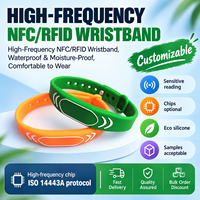 Anpassbares NFC-Silikonarmband Verstellbares Wasserdichtes 13,56MHz RFID-Armband für Veranstaltungen Zugangskontrolle & Türschloss