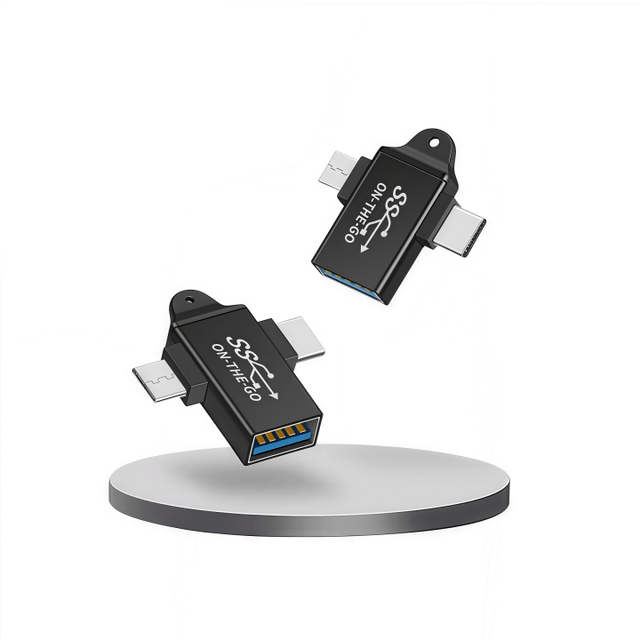 OTG Adapter 2 in 1 USB 3.0 Female Micro USB Type-C Male Connector for Samsung Tablets Android Phones OTP Protection Laptop Use