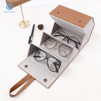 En stock, boîte de lunettes de soleil faite à la main 6 fentes, étui à lunettes portable pour myopie optique, étui de rangement avec logo personnalisé pour lunettes