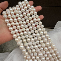 Chaîne de perles d'eau douce Edison naturelles, lustre rose parfait, taille des perles 10-13 mm, longueur de la chaîne 40 cm, environ 33 perles au total