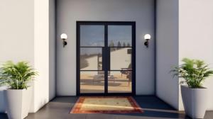 ประตูบานเปิดแบบฝรั่งเศส รุ่น NOCO มาตรฐานยุโรป ขนาด 72 x 108 นิ้ว ทำจากโลหะ กระจก และอะลูมิเนียม พร้อมมือจับและกุญแจ - Product Image 2