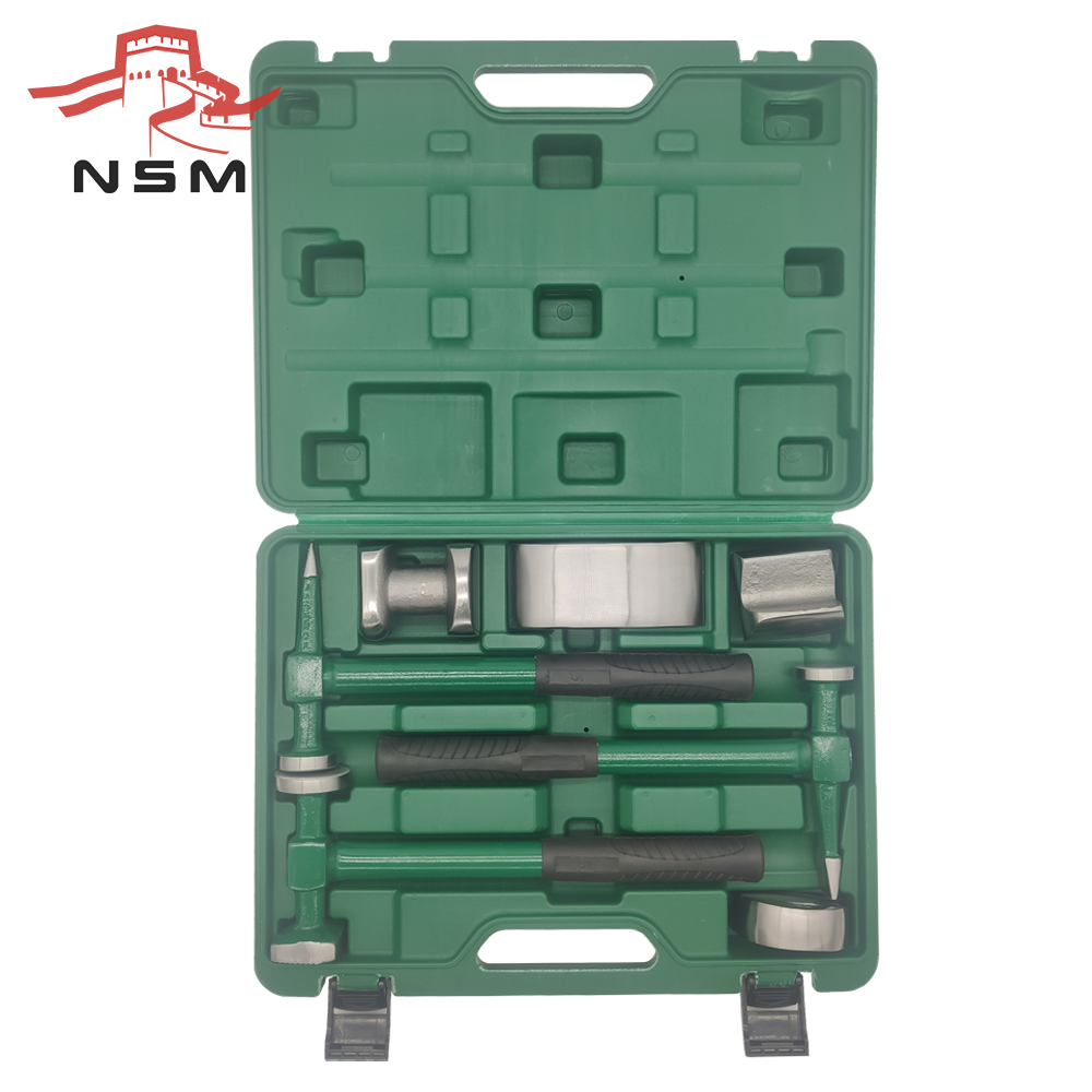 7pcs Strumenti Di Riparazione Del Corpo Di Automobile Martello Dolly Dent Bender Kit Pannello Battendo Set